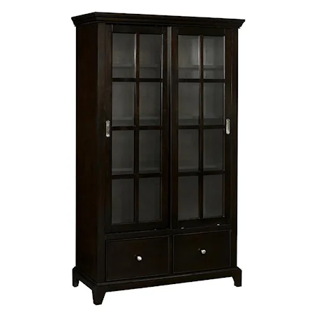 Large Bookcase/Curio Cabinet with Sliding Glass Doors